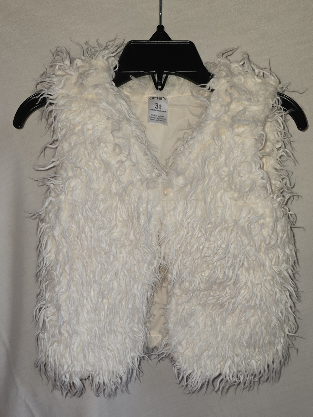 Carter's Cream Faux Fur Teddy Vest - Girls 3T